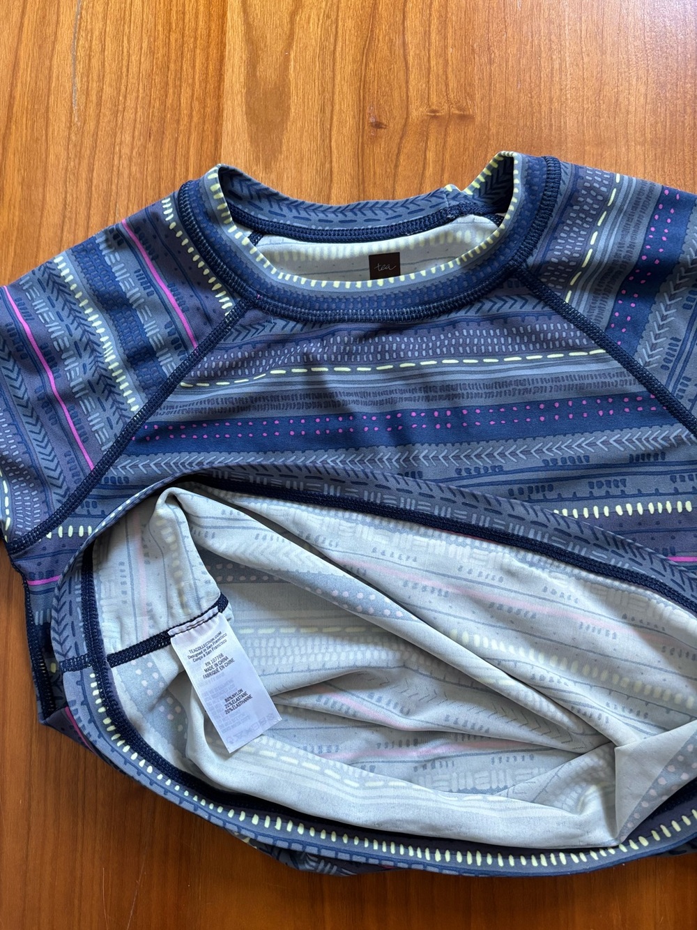Tea Collection Navy Stripe & Pattern Kids Rashguard - Picture 4 of 4